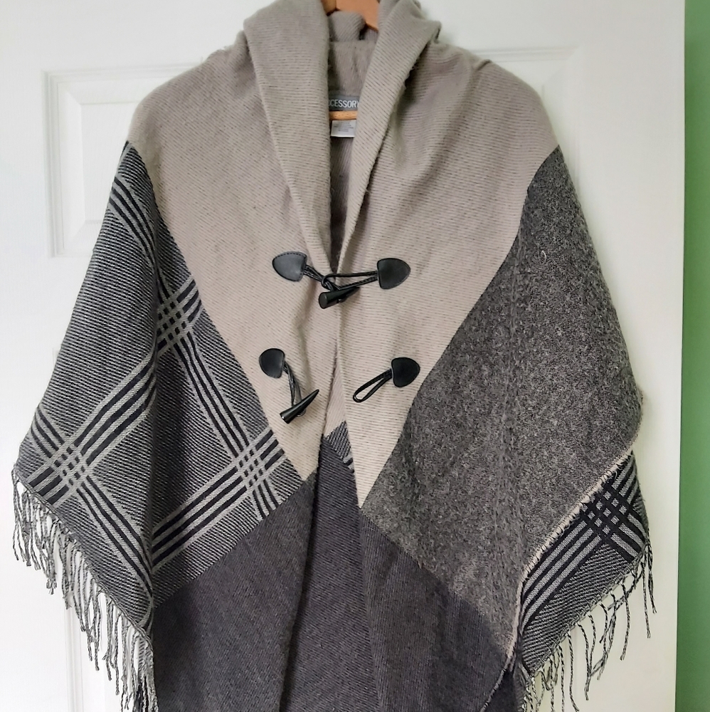 Warm acrylic poncho